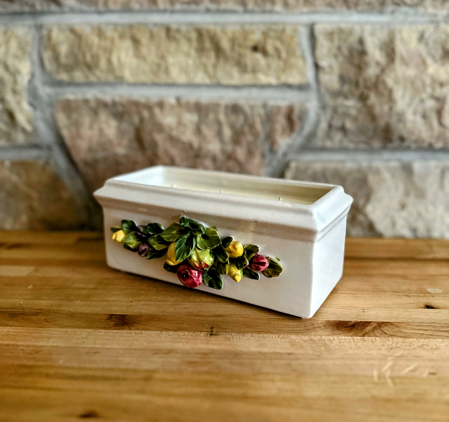 Extra large sculpted floral candle