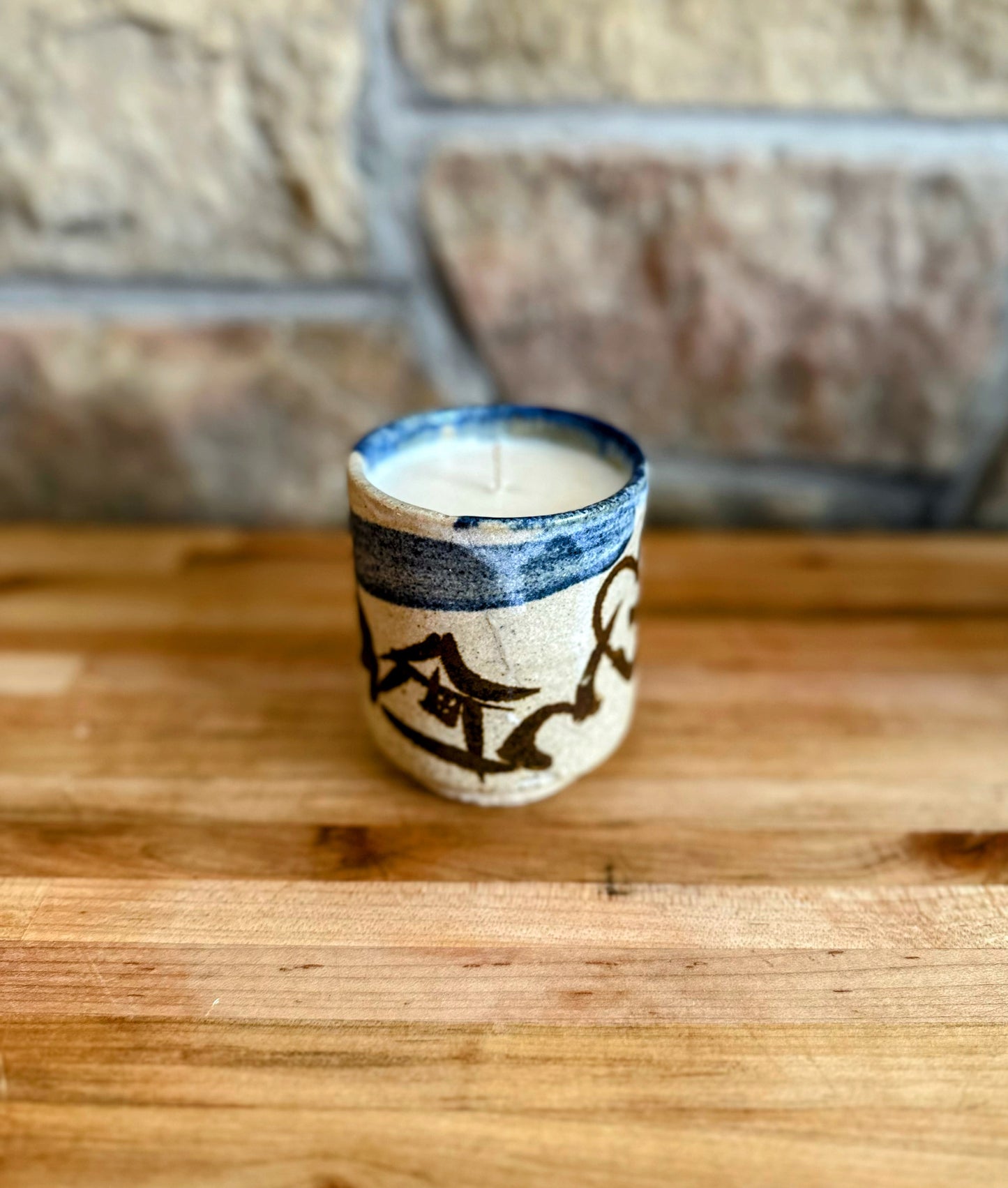 Rosemary sage pottery candle