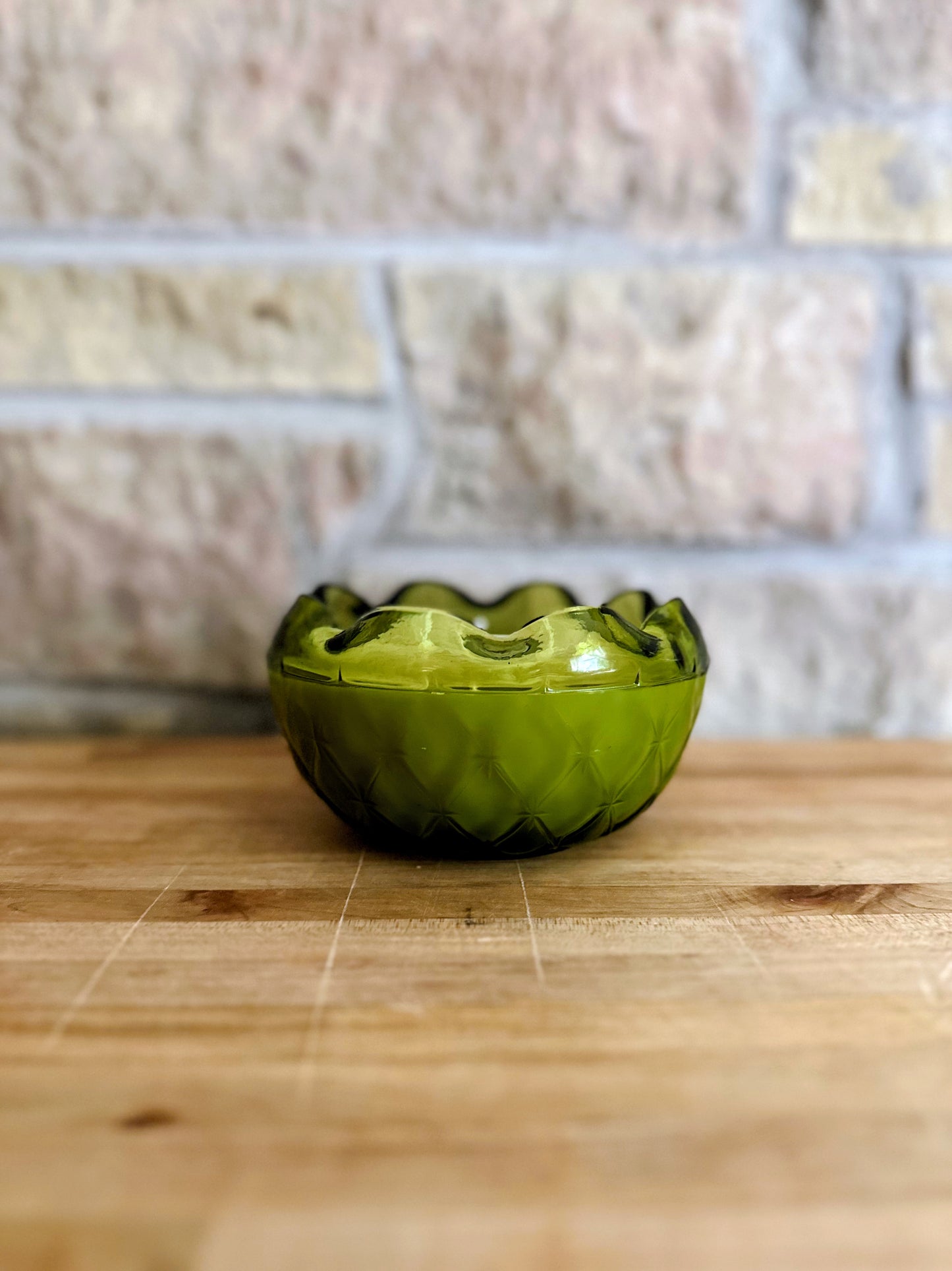 Green crystal bowl