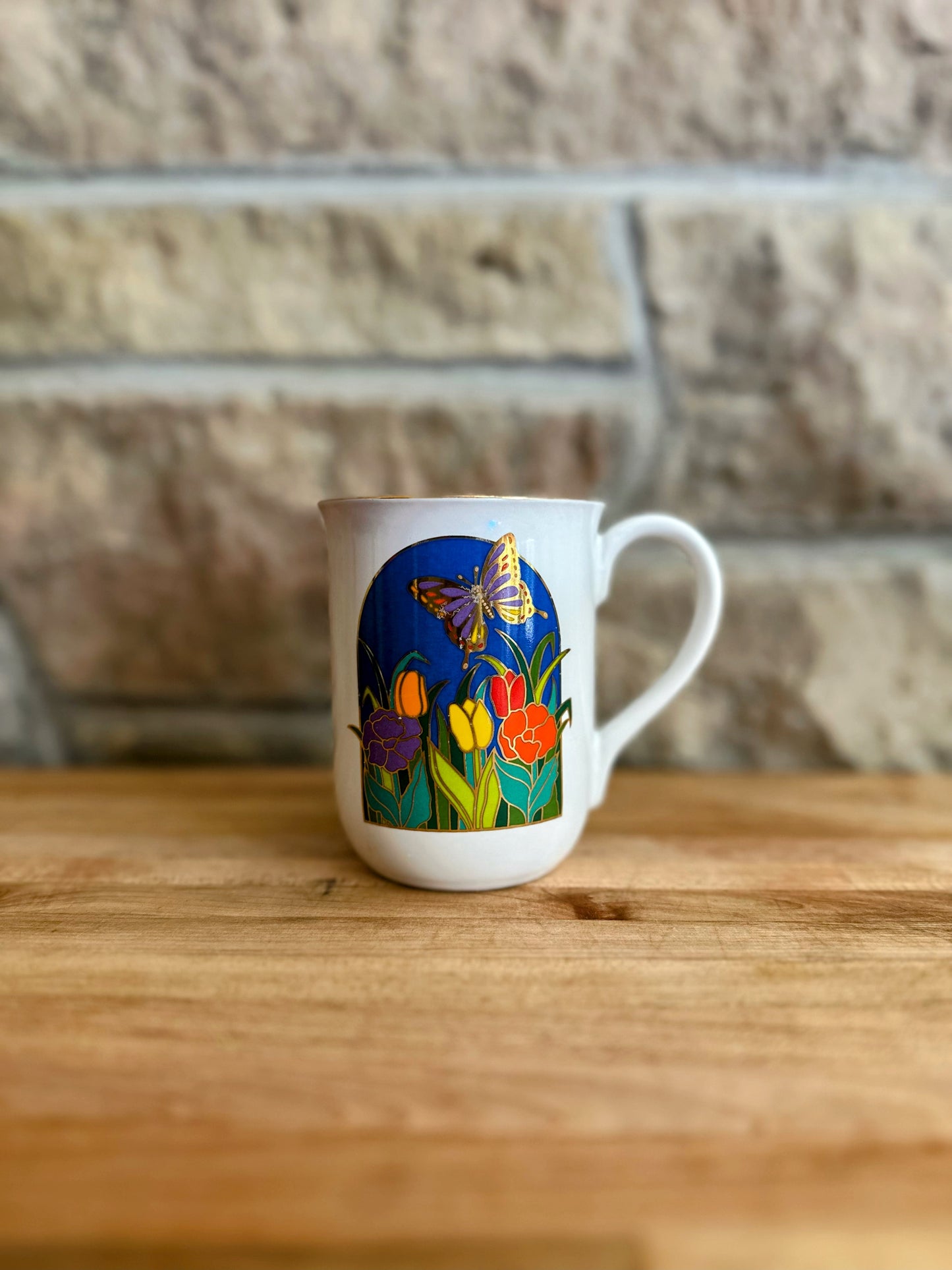 Japanese floral mug candle