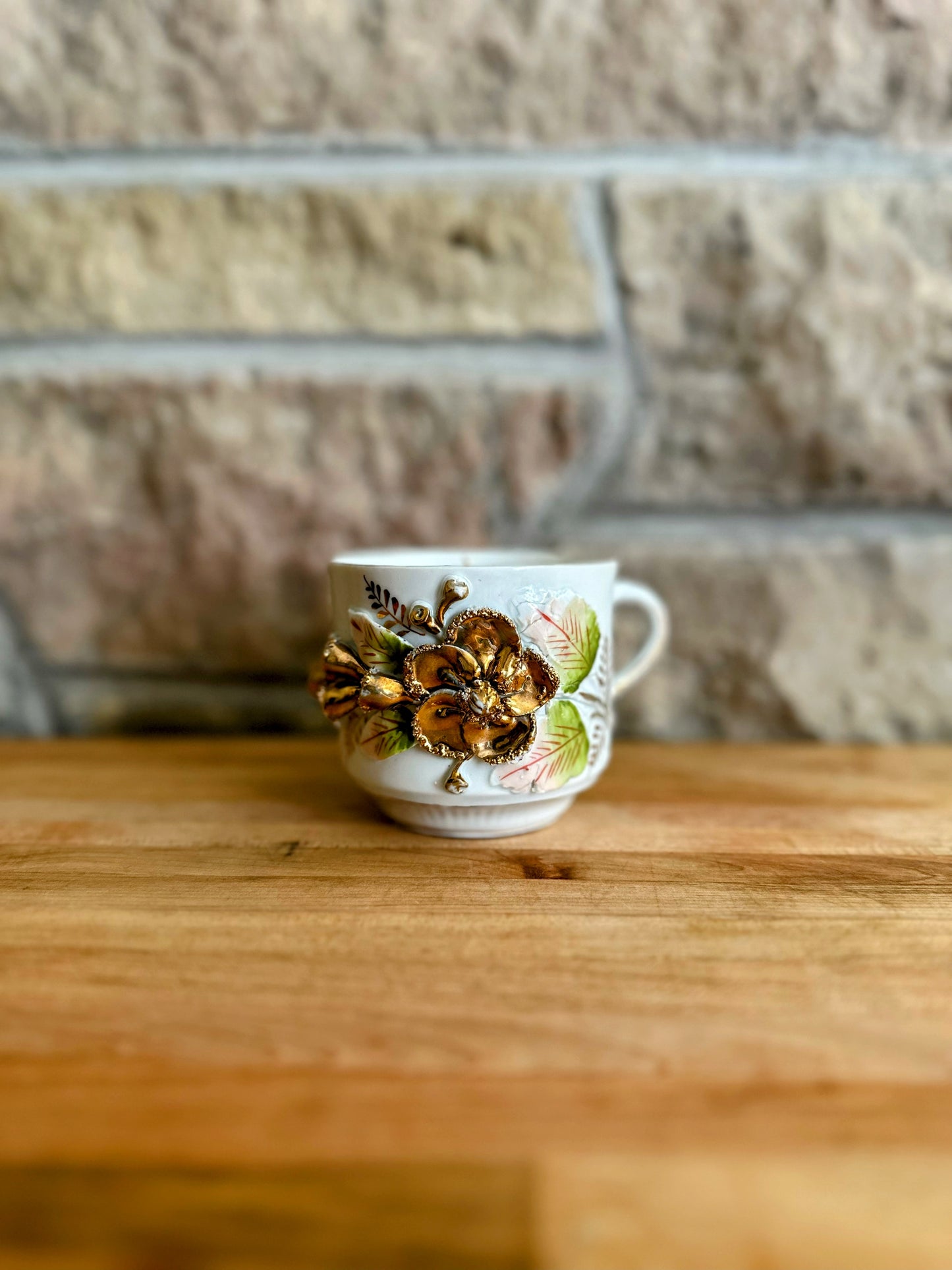 Victorian porcelain candle
