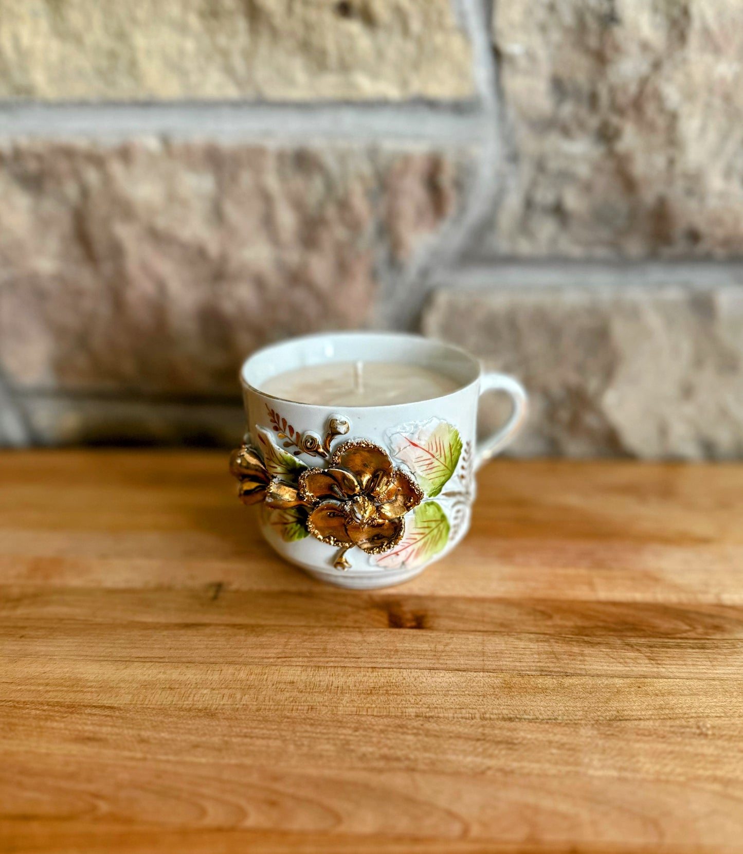 Victorian porcelain candle