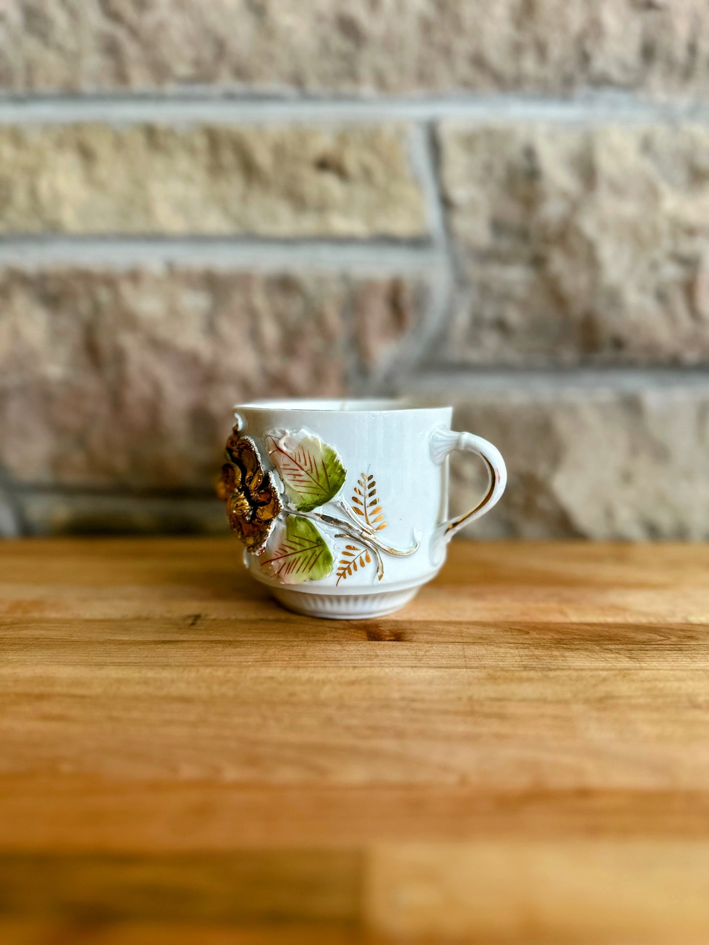 Victorian porcelain candle
