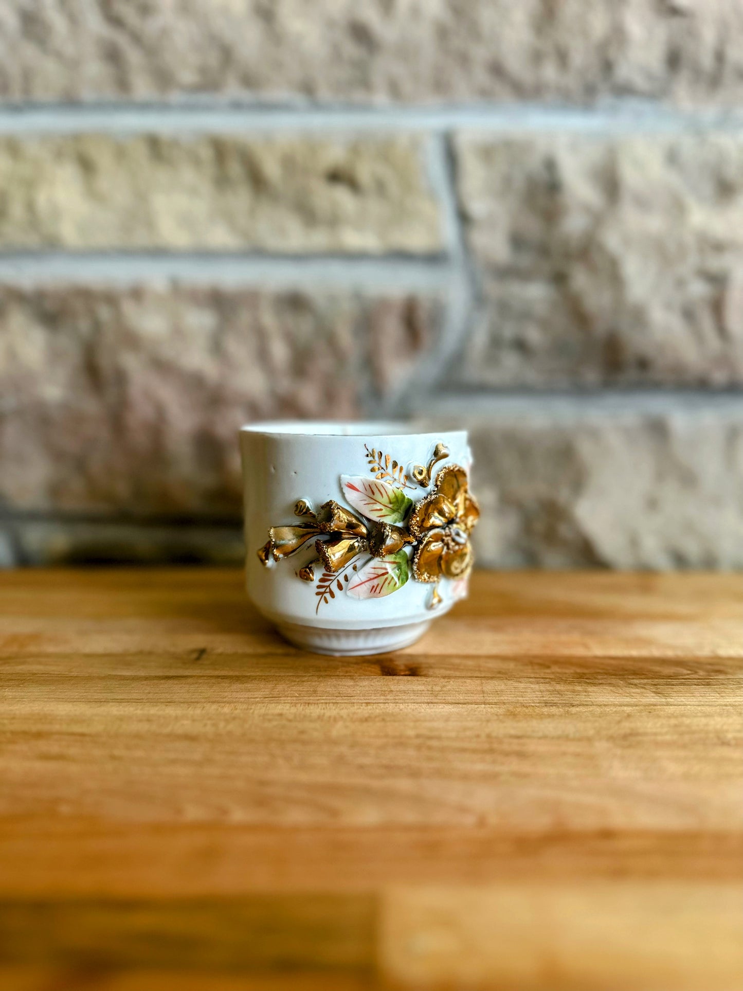 Victorian porcelain candle