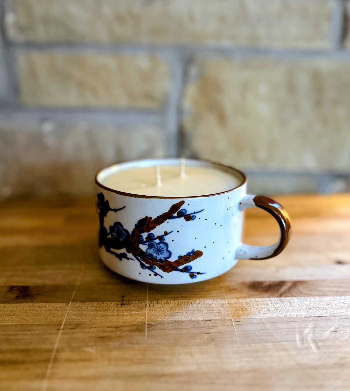 Hand painted mug candle