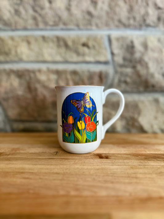 Japanese floral mug candle