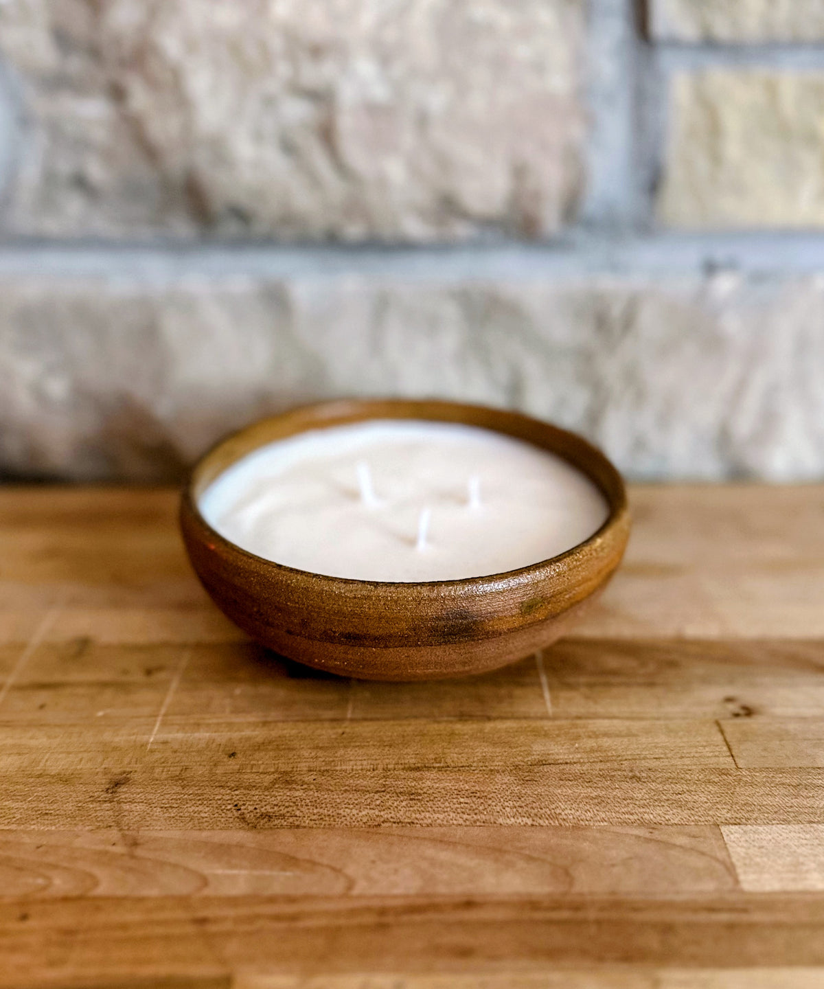 Three wick bowl candle