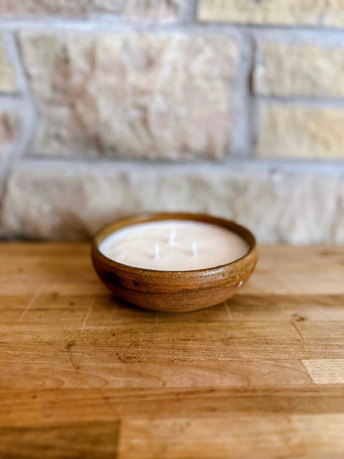 Three wick bowl candle