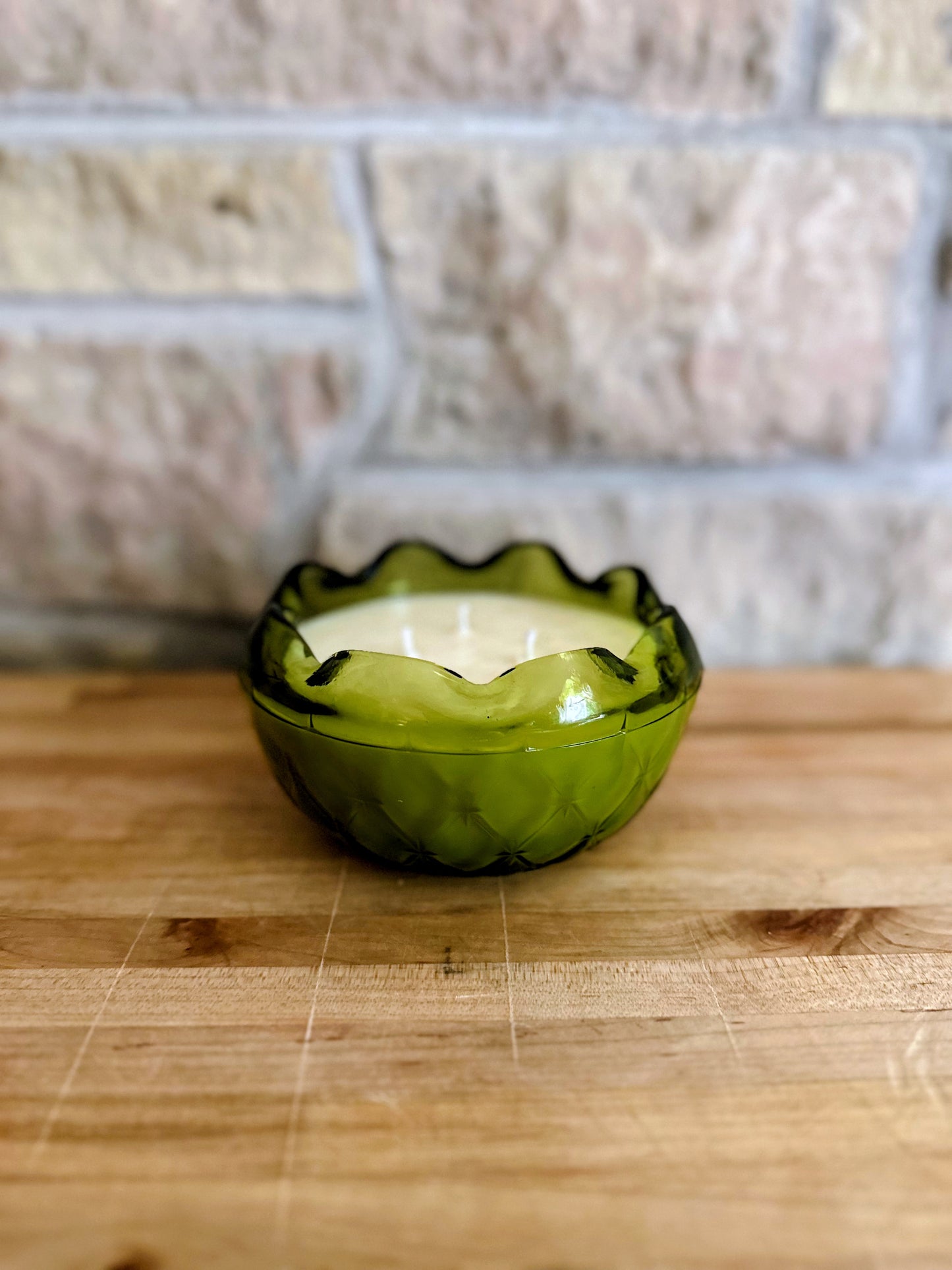 Green crystal bowl