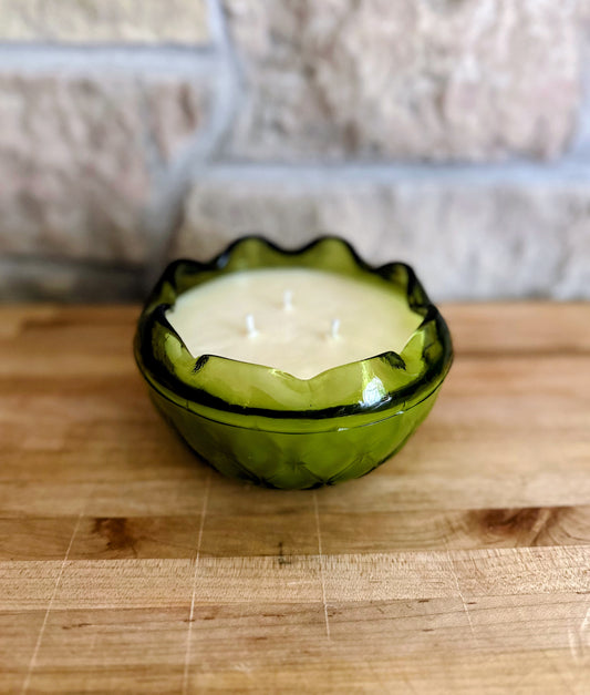 Green crystal bowl